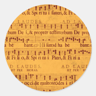 Sticker Rond Score grégorien de musique de chant