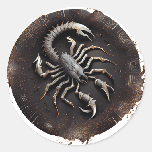 Sticker Rond Scorpie Zodiac Graphique (Devant)