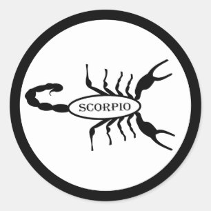 Sticker Rond Scorpio noir Scorpion étoile