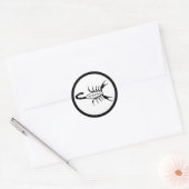 Sticker Rond Scorpio noir Scorpion étoile (Enveloppe)
