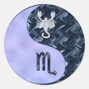 Sticker Rond Scorpio Yin Yang