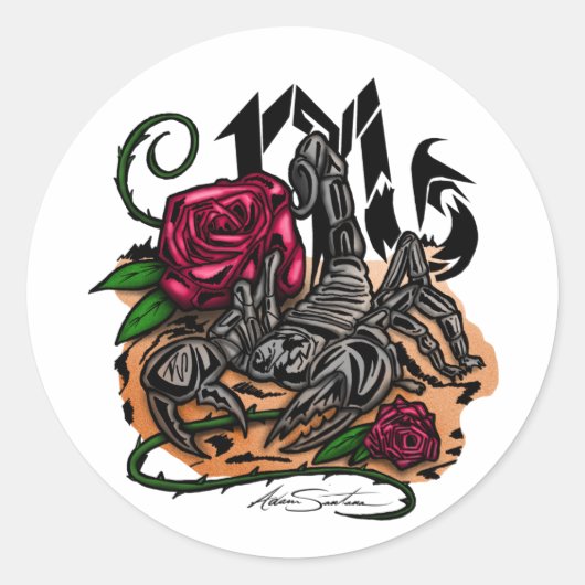 Sticker Rond Scorpio - Zodiac (Devant)