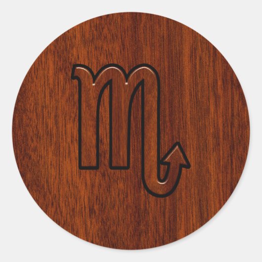 Sticker Rond Scorpio Zodiac Connexion Mahogany Style Brown (Devant)