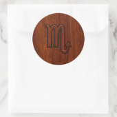 Sticker Rond Scorpio Zodiac Connexion Mahogany Style Brown (Sac)