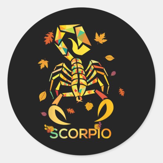 Sticker Rond Scorpio Zodiac Fall Scorpion Anniversaire (Devant)
