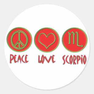 Sticker Rond Scorpion d'amour de paix