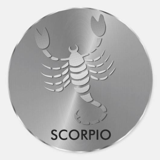 Sticker Rond Scorpion d'argent - Signe zodiaque (Devant)