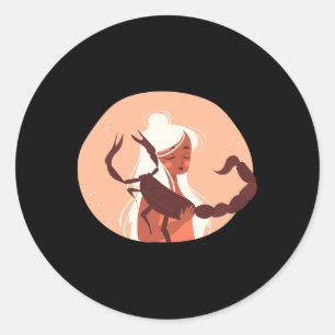 Sticker Rond Scorpion Noël Zodiaque Horoscope Astrologie