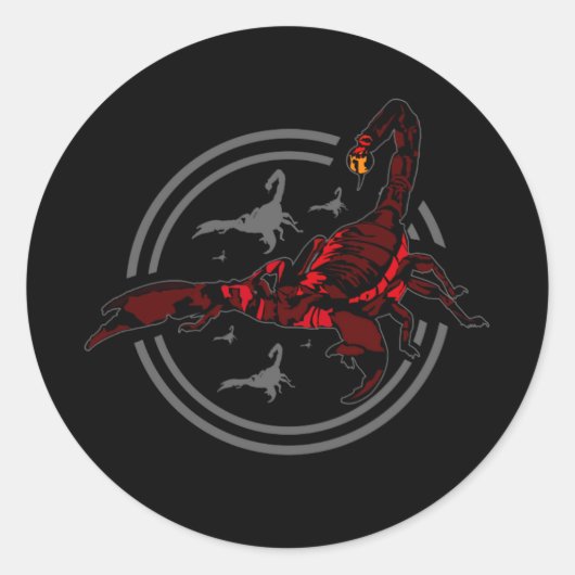 Sticker Rond Scorpion rouge (Devant)