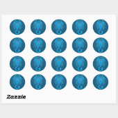 Sticker Rond Scorpion tribal bleu complexe (Feuille)