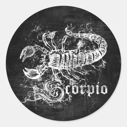 Sticker Rond Scorpion Vintage Zodiac (Devant)