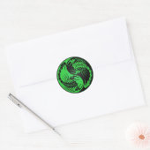 Sticker Rond Scorpions Yin Yang vert et noir (Enveloppe)