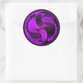 Sticker Rond Scorpions Yin Yang violet et noir (Sac)