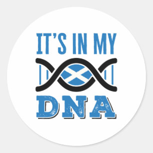 Sticker Rond Scotland It's In My DNA Scottish Flag Pride