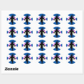 Sticker Rond Scotland Piper, croix St Andrews, chardon (Feuille)