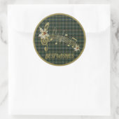 Sticker Rond Scott Green Modern Original Tartan écossais (Sac)