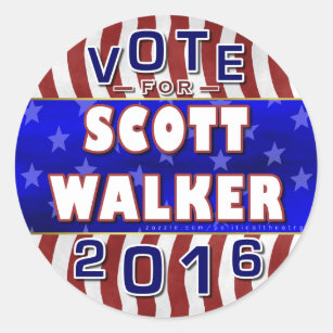 Sticker Rond Scott Walker Président Républicain aux élections d