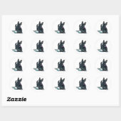 Sticker Rond Scottie à pied (Feuille)