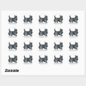 Sticker Rond Scottie Parler à la queue (Feuille)
