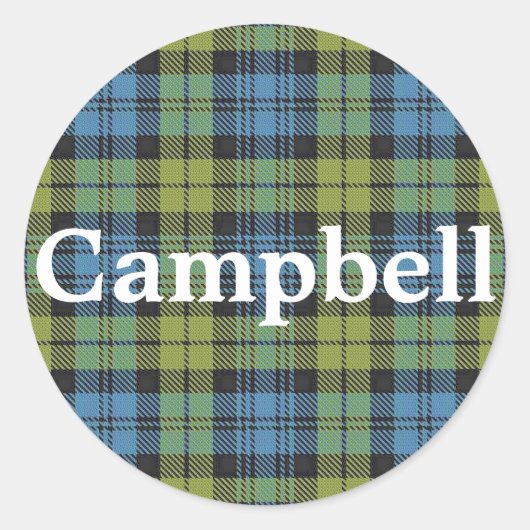 Sticker Rond Scottish Campbell Family Tartan Plaid (Devant)