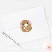 Sticker Rond Scottish Highland Baby shower de vache rose (Enveloppe)