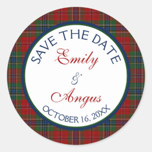 Sticker Rond Scottish McLean MacLean Tartan Mariage Enregistrer