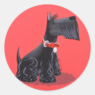 Sticker Rond Scottish Terrier