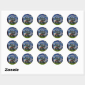 Sticker Rond Scottish Terrier 12c -Starry Night (Feuille)