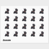 Sticker Rond Scottish Terrier (A) - (par JBF) (Feuille)