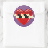 Sticker Rond Scottish Terrier noir/blanc double coeur/col (Sac)
