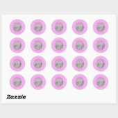 Sticker Rond scottsdale bachelorette pink cactus (Feuille)