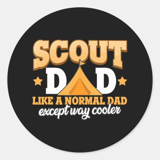 Sticker Rond Scout Papa Comme Un Papa Normal Sauf Way Glacière (Devant)