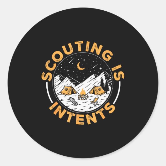 Sticker Rond Scouting Is Intents Scout Funny Camng  (Devant)