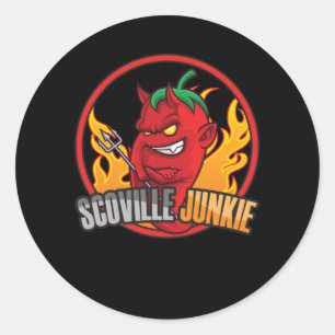 Sticker Rond Scoville Junkie Chili Aliments mexicain épicé