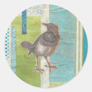 Sticker Rond Scrapbook Avian I