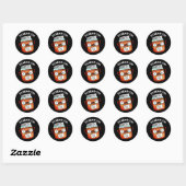 Sticker Rond Scream-chi Funny Kimchi Puns Dark BG (Feuille)