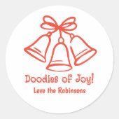 Sticker Rond Scribble à main jouant Doodle Holiday Faveur (Devant)