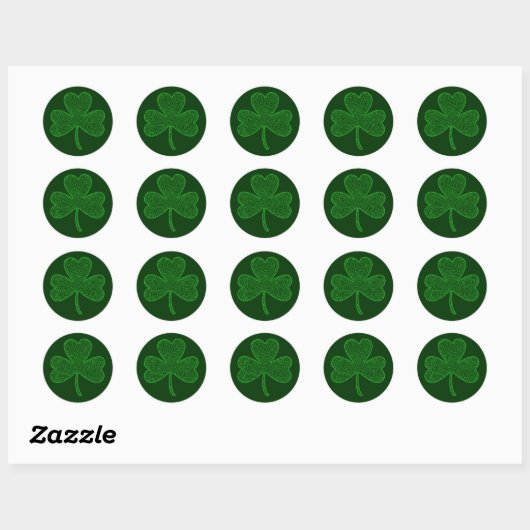 Sticker Rond Scribbleprint Clover (Feuille)