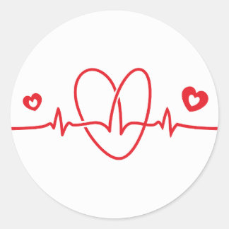 Sticker Rond Scribbles Heartbeat
