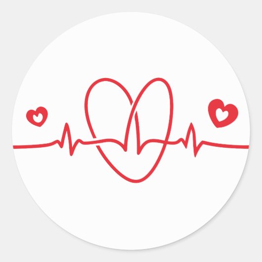 Sticker Rond Scribbles Heartbeat (Devant)