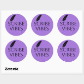 Sticker Rond Scribe Vibes Author Writer Poet  (Feuille)