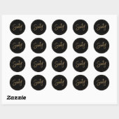 Sticker Rond Script 60e Anniversaire Noir (Feuille)