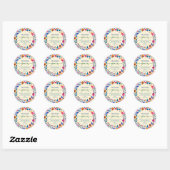 Sticker Rond Script Art populaire mexicain -Merci beaucoup (Feuille)
