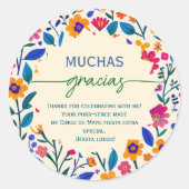 Sticker Rond Script Art populaire mexicain -Merci beaucoup (Devant)