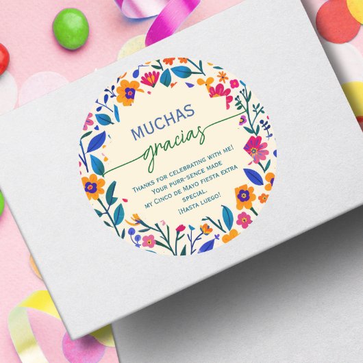 Sticker Rond Script Art populaire mexicain -Merci beaucoup