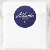 Sticker Rond Script Atlanta (Sac)