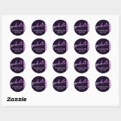 Sticker Rond Script Bleu clair | Brosse à oeufs Robin (Feuille)