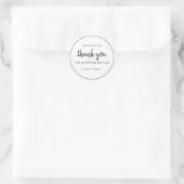 Sticker Rond Script Chic Blanc Merci pour votre achat (Sac)
