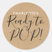 Sticker Rond Script chic rustique Kraft prêt à être pop (Devant)