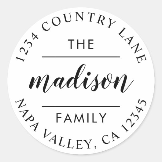 Sticker Rond Script circulaire | Créez votre propre adresse de  (Devant)